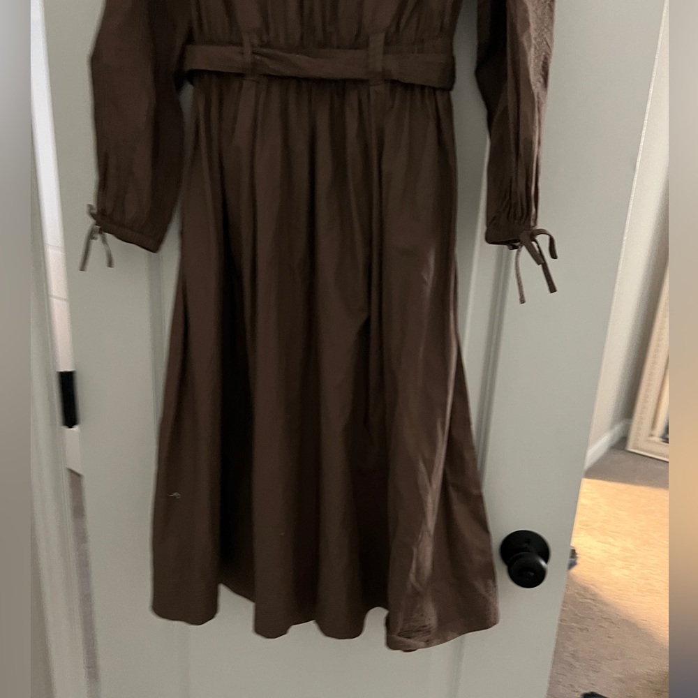 NWOT J. Crew Tie Waist V Neck Midi Dress - Picture 5 of 11